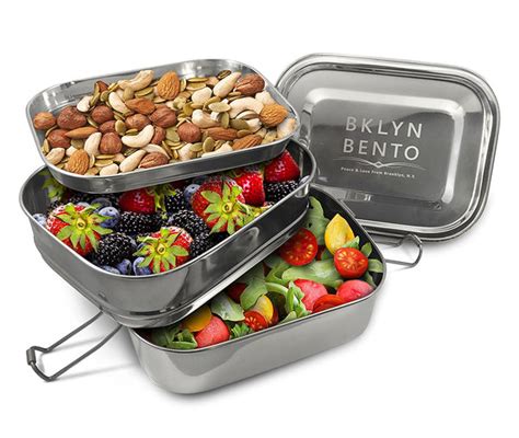 bklyn bento steel bento box lunch box set|bento stainless steel lunch box.